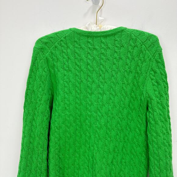 J.Crew Odette Cable Knit Sweater Lady Jacket Cotton Blend Boucle Green S NWT - Picture 14 of 14